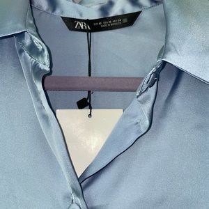 Zara Satin Button Down